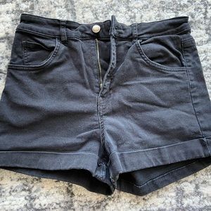Black jean shorts